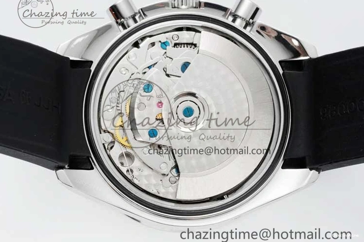 0516 Speedmaster Racing Master SS HKF Best Edition White Black Dial on Black Rubber Strap A Effortless 7813